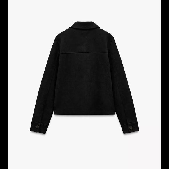 ZARA NWT Faux Suede Black Utility Jacket for Women - Picture 3 of 4